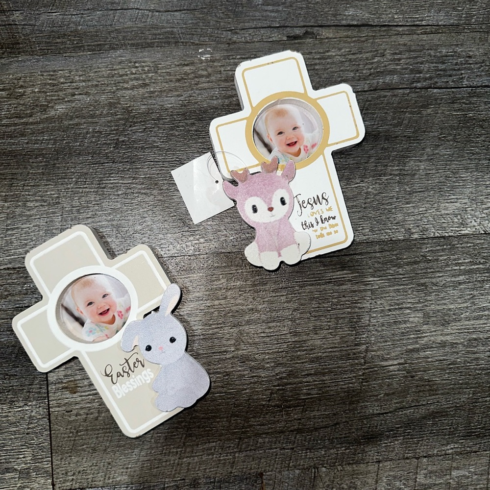 Kids Easter Blessings Cross Photo Frame